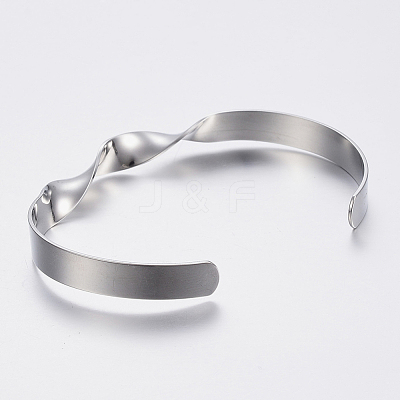Tarnish Resistant 304 Stainless Steel Cuff Bangles BJEW-I244-26P-1