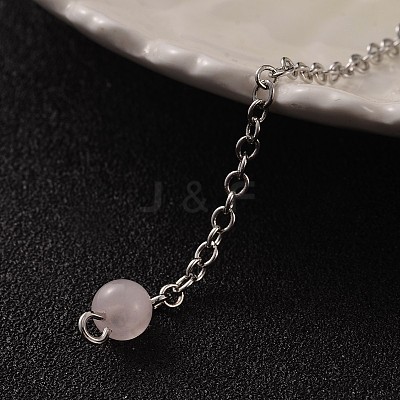 Platinum Tone Brass Rose Quartz Cone Hexagonal Pointed Dowsing Pendulums X-MAK-M015-01H-1