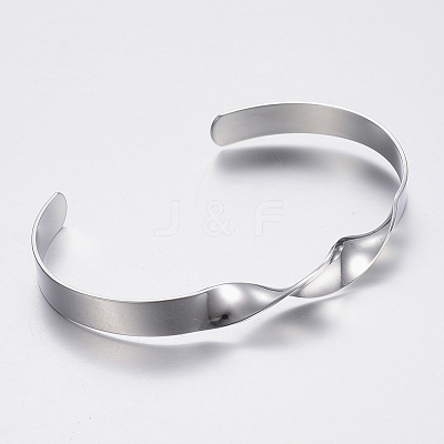 Tarnish Resistant 304 Stainless Steel Cuff Bangles BJEW-I244-26P-1