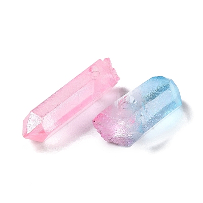 Electroplated Natural Quartz Pendants G-XCP0001-05-1
