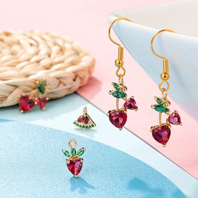 6Pcs Brass Micro Pave Colorful Cubic Zirconia Pendants KK-LS0001-39-1