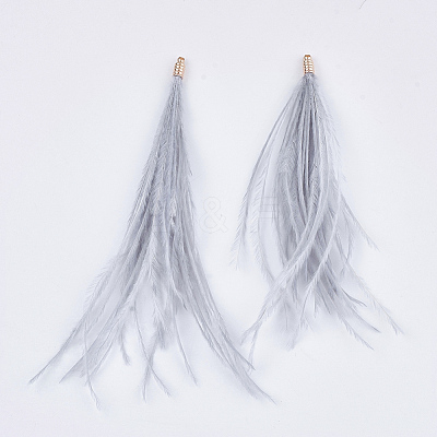 Ostrich Feather Tassel Big Pendant Decorations FIND-S302-08G-1