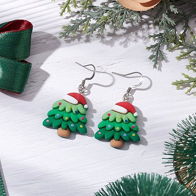 Christmas Resin Dangle Earrings EJEW-JE06090-1
