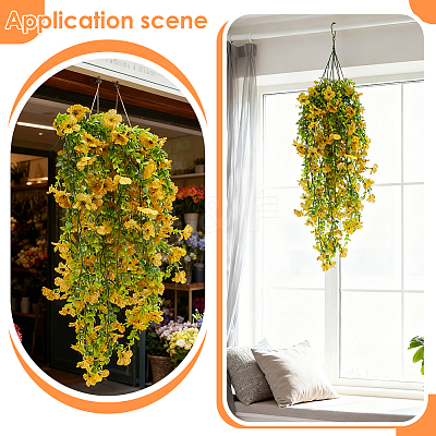 4Pcs Plastic Artificial Violet Vine for Wedding Decoration DIY-WR0005-32A-1