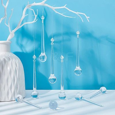 50Pcs Transparent Acrylic Big Pendants TACR-FH0001-13-1