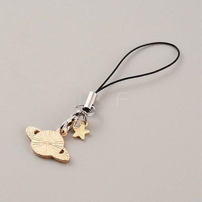 Cute Cartoon Planet Alloy Enamel Mobile Straps Lanyards HJEW-WH0068-07D-1