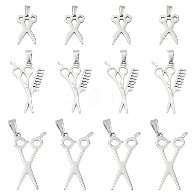 15Pcs 3 Styles 304 Stainless Steel Pendants STAS-CJ0002-49-1