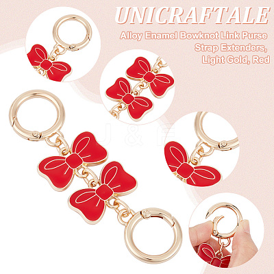 2Pcs Alloy Enamel Bowknot Link Purse Strap Extenders FIND-UN0003-18A-1
