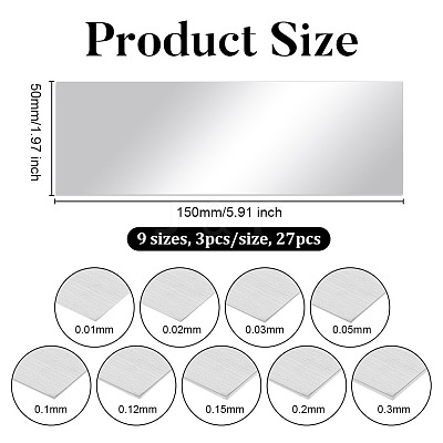 27Pcs 9 Styles 304 Stainless Steel Sheets AJEW-OC0014-01-1