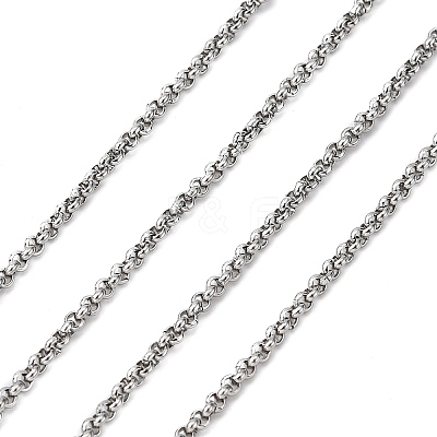Non-Tarnish 3.28 Feet 304 Stainless Steel Rolo Chains X-CHS-K001-99D-1