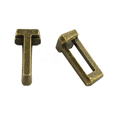 Tibetan Style Alloy Letter Slide Charms TIBEB-Q055-20AB-NR-1