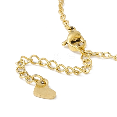 PVD Vacuum Plating 304 Stainless Steel Star Link Anklet with Cable Chains for Women STAS-E001-20G-1