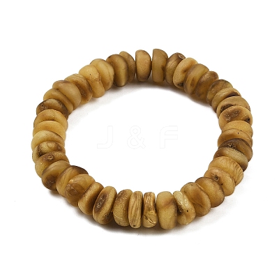 Natural Amber Beaded Stretch Bracelets for Men Women BJEW-L710-01A-1