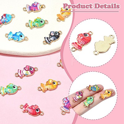 45Pcs 9 Colors Alloy Enamel Connector Charms FIND-CJ0002-85-1