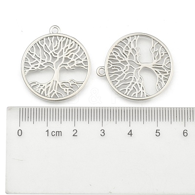 Eco-Friendly Rack Plating Brass Tree of Life Pendants X-KK-I606-41P-NR-1