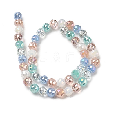 Electroplate Glass Beads Strands EGLA-D300-06-8mm-06-1