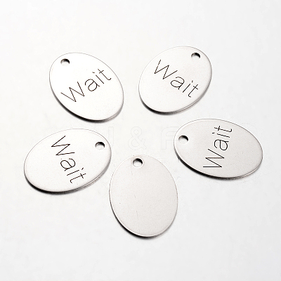 Non-Tarnish Spray Painted 201 Stainless Steel Pendants STAS-I048-L11-1