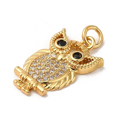Rack Plating Brass Micro Pave Cubic Zirconia Pendants KK-K377-41G-1
