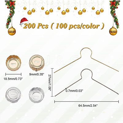 200Pcs 2 Colors Aluminum End Caps with Iron Pins ALUM-AR0001-03-1