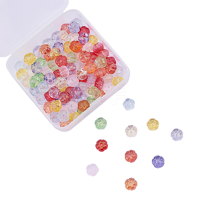 100Pcs 10 Colors Transparent Glass Beads GLAA-CJ0001-46-1
