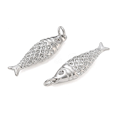 Brass Micro Pave Clear Cubic Zirconia Pendants CU-CBA01AA-28P-1