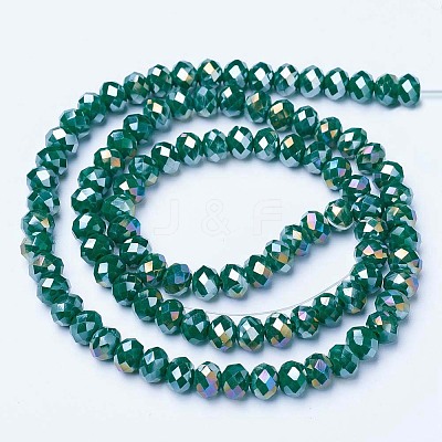 Electroplate Glass Beads Strands X-EGLA-A034-P6mm-B09-1