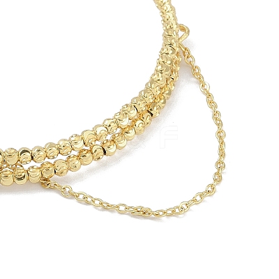 Brass Adjustable Beaded Bracelets Making KK-U020-19G-1
