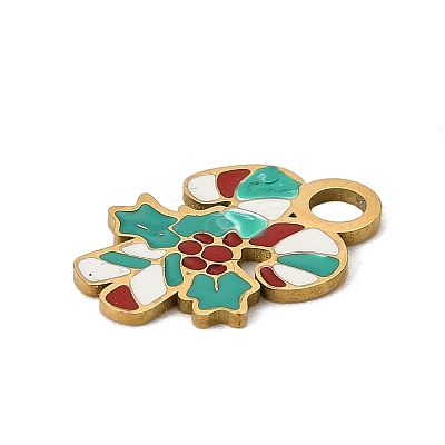 Christmas 304 Stainless Steel Enamel Charms LS-STAS-I356-02G-06-1