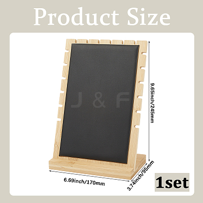 Bamboo Slant Back Necklace Organizer Display Stands NDIS-WH20007-01B-02-1