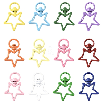 30Pcs Spray Painted Eco-Friendly Alloy Swivel Snap Hooks Clasps FIND-YW0008-98-1