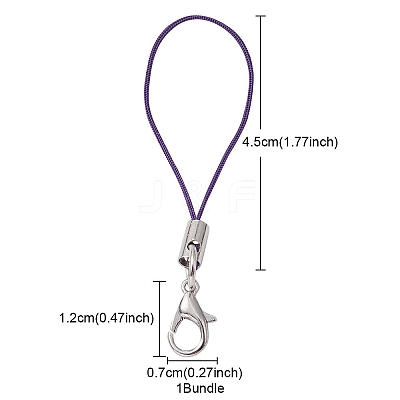 100Pcs Polyester Rope Mobile Straps MOBA-YWC0001-02-1
