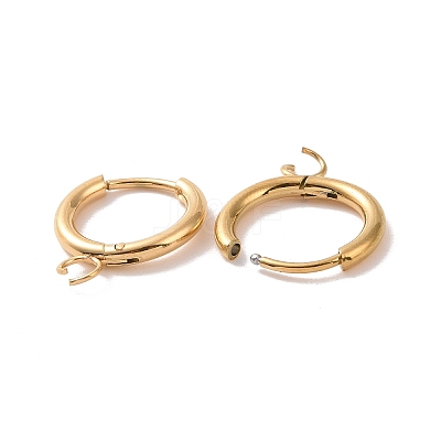 PVD Vacuum Plating Stainless Steel Huggie Hoop Earring Findings STAS-J400-36G-1