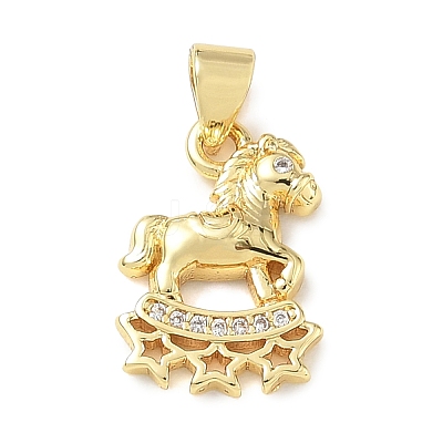 Brass Micro Pave Clear Cubic Zirconia Pendants KK-A303-05I-G-1
