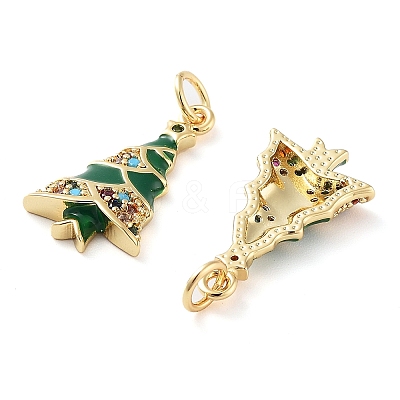 Christmas Theme Rack Plating Brass Pendants KK-M280-11E-G-1