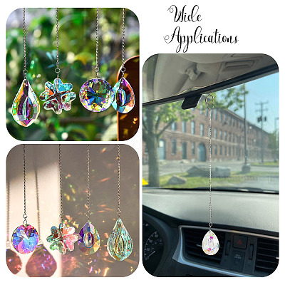 1Pc Transparent Glass Hanging Suncatchers AJEW-TADJ0001-02C-1