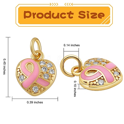 20Pcs Brass Micro Pave Clear Cubic Zirconia Charms KK-SZ0004-72-1