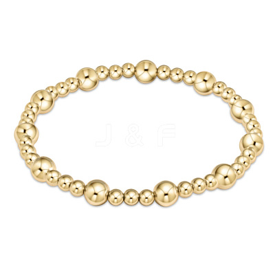 Bohemia Brass Round Beaded Stretch Bracelets TK0566-15-1