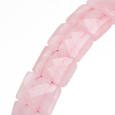 Natural Rose Quartz Gemstone Stretch Bracelets BJEW-F406-B04-1