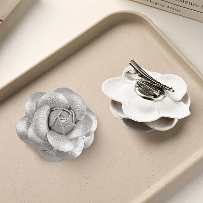 PU Leather Alligator Hair Clips for Girls OHAR-WH20008-18C-1