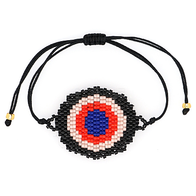 Friendship Eye Loom Pattern Seed Beads Bracelets for Women BJEW-Z013-18B-1