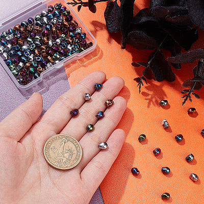 120Pcs 6 Color Electroplated Non-magnetic Synthetic Hematite Bead Strand G-PH0001-71-1