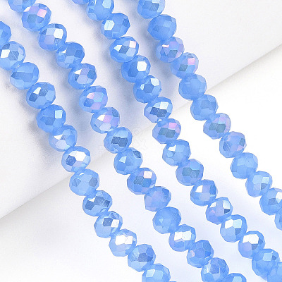Electroplate Glass Beads Strands EGLA-A034-J10mm-B08-1