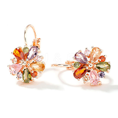 Sweet Brass Cubic Zirconia Earrings WI7590-2-1