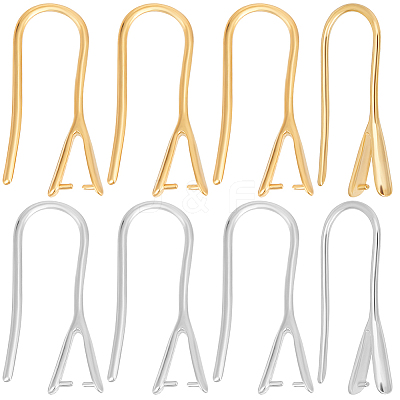 32Pcs 2 Colors Brass Earring Hooks KK-BBC0022-95-1