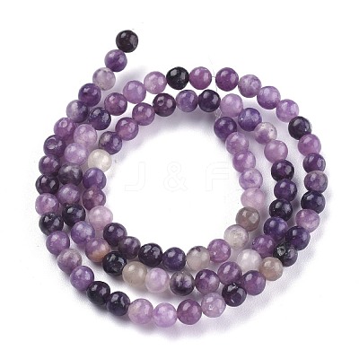 Natural Lepidolite/Purple Mica Stone Beads Strands G-K415-4mm-1