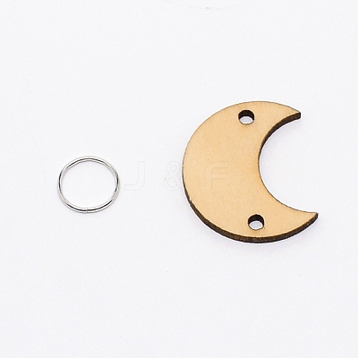 Moon Shape Unfinished Wood Cutouts Ornaments WOOD-WH0115-51-1