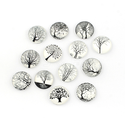 Glass Cabochons X-GGLA-Q041-25mm-DM-1