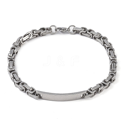 Tarnish Resistant 201 Stainless Steel ID Bracelets BJEW-F331-08P-1