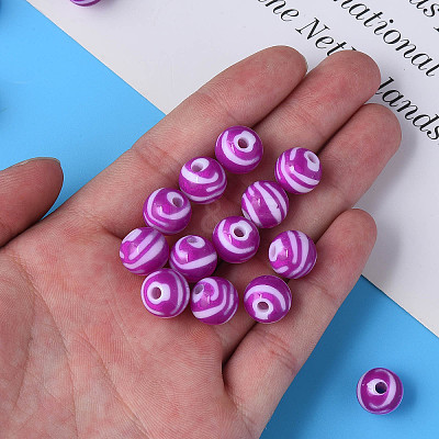 Opaque Striped Acrylic Beads LS-MACR-S373-27A-02-1