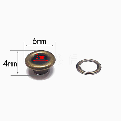 Iron Grommet Eyelet Findings PURS-PW0001-174B-AB-1